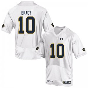 Notre Dame Fighting Irish Men's TaRiq Bracy #10 White Under Armour Authentic Stitched College NCAA Football Jersey PYL0399WO